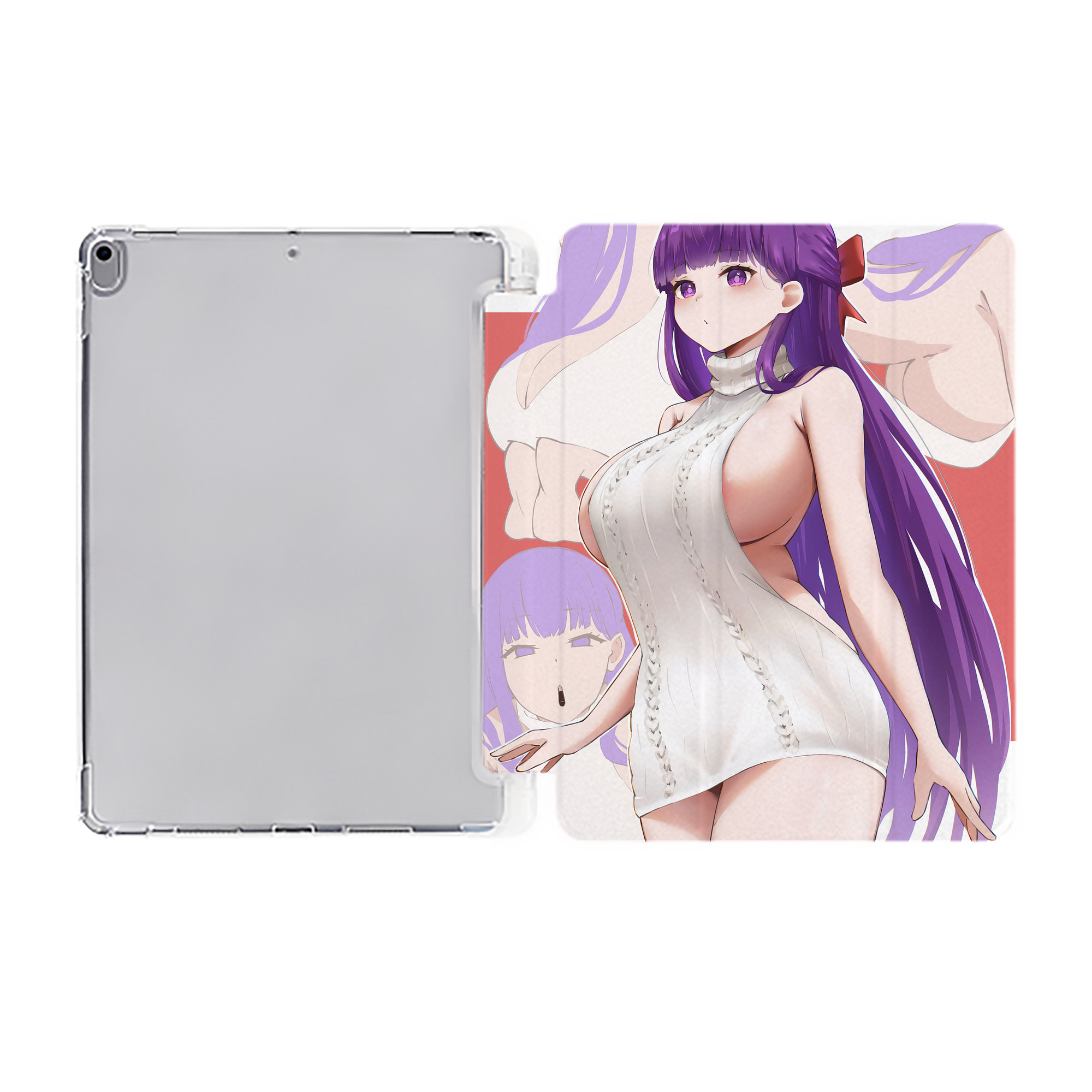 （画像用） 葬送のフリーレン Frieren IPad ケース ペン収納付き 三つ折りスタンド PUレザー×シリコン 対応機種9.5/10.5/10.9インチ